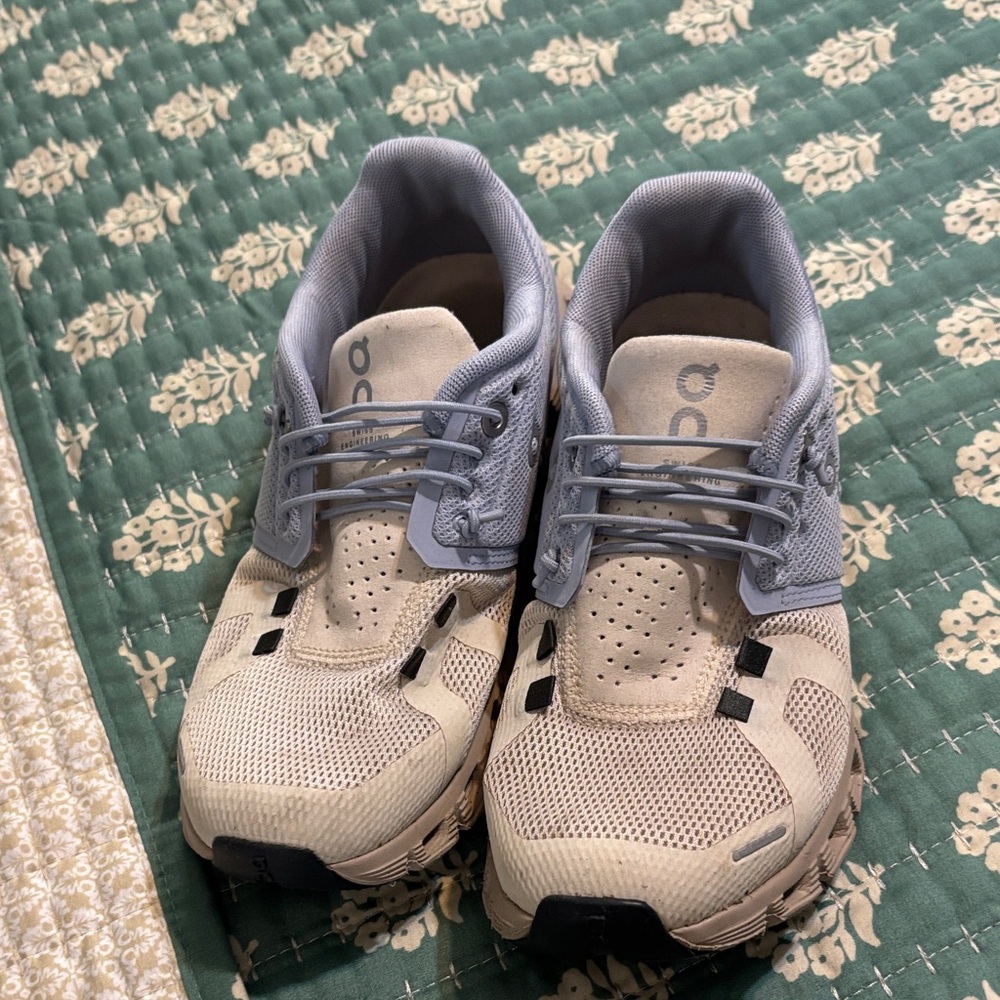 ON Women's Athletic Shoes - Beige and Blue - Picture 2 of 4